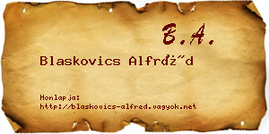 Blaskovics Alfréd névjegykártya